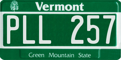 VT license plate PLL257
