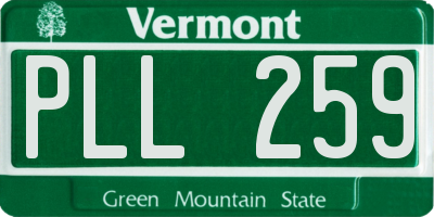 VT license plate PLL259