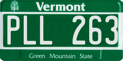 VT license plate PLL263