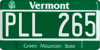 VT license plate PLL265