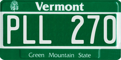 VT license plate PLL270