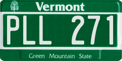 VT license plate PLL271
