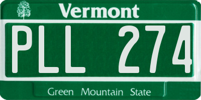 VT license plate PLL274