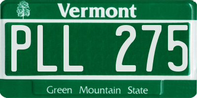 VT license plate PLL275
