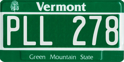 VT license plate PLL278