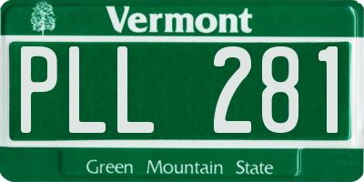 VT license plate PLL281
