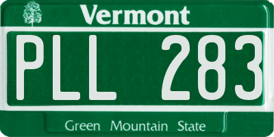 VT license plate PLL283