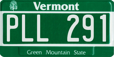 VT license plate PLL291