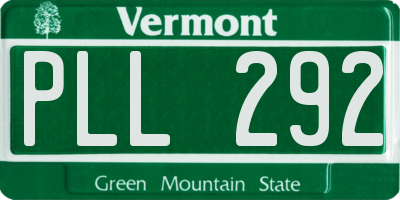 VT license plate PLL292