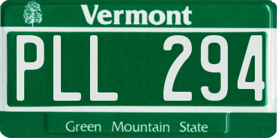 VT license plate PLL294