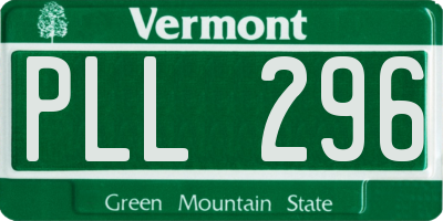 VT license plate PLL296