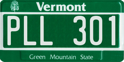 VT license plate PLL301