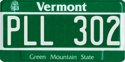VT license plate PLL302