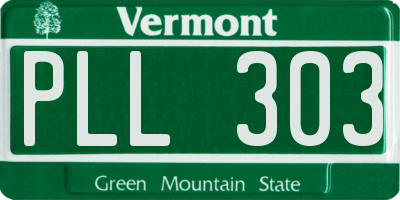 VT license plate PLL303