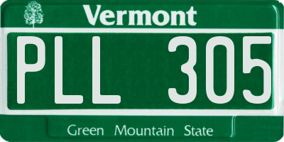 VT license plate PLL305