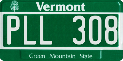 VT license plate PLL308
