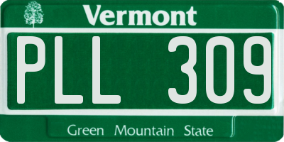 VT license plate PLL309