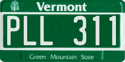 VT license plate PLL311