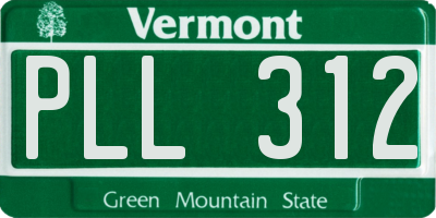 VT license plate PLL312