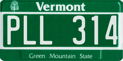 VT license plate PLL314