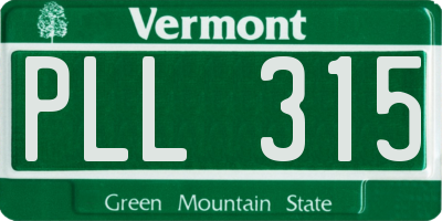 VT license plate PLL315