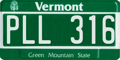 VT license plate PLL316