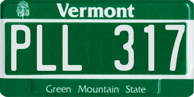 VT license plate PLL317