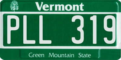 VT license plate PLL319