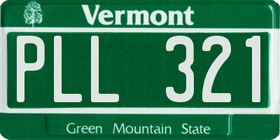 VT license plate PLL321