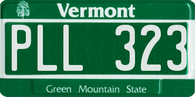VT license plate PLL323
