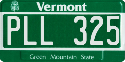 VT license plate PLL325