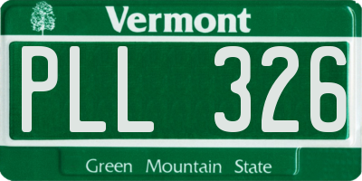 VT license plate PLL326