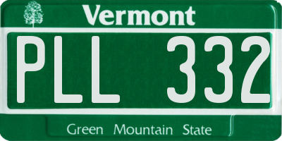 VT license plate PLL332