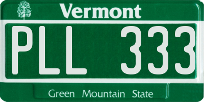 VT license plate PLL333