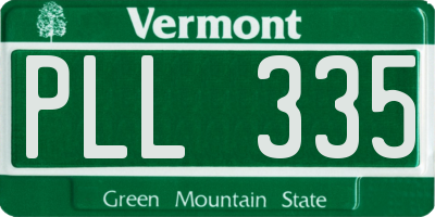 VT license plate PLL335
