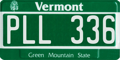VT license plate PLL336