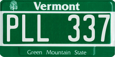 VT license plate PLL337