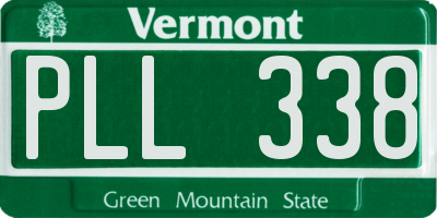 VT license plate PLL338