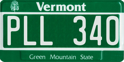 VT license plate PLL340