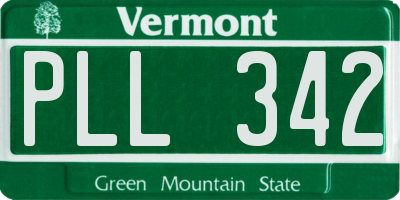 VT license plate PLL342