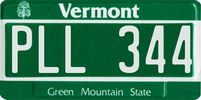 VT license plate PLL344