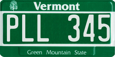 VT license plate PLL345