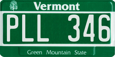 VT license plate PLL346