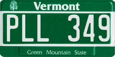 VT license plate PLL349