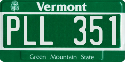 VT license plate PLL351
