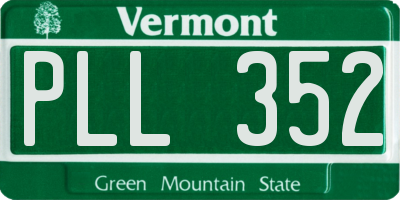 VT license plate PLL352