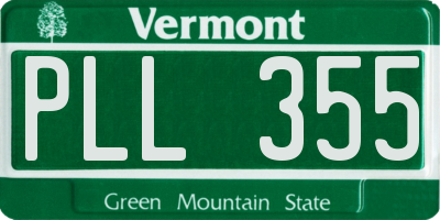 VT license plate PLL355
