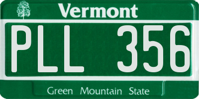 VT license plate PLL356