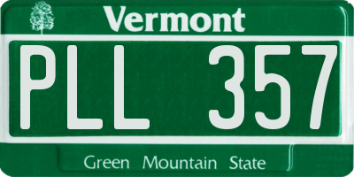 VT license plate PLL357