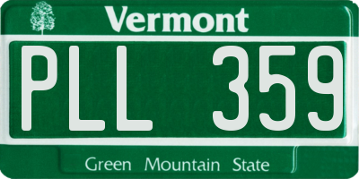 VT license plate PLL359